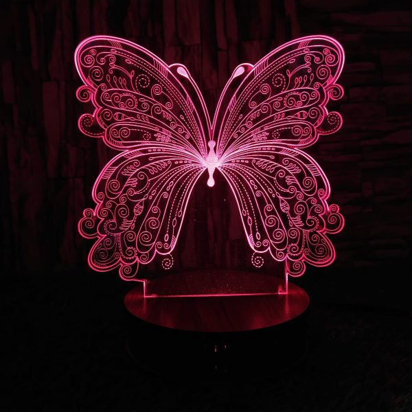 3D Butterfly Illusion Lamp – Beautiful Night Lamp, Decorative Piece, and Unique Gift