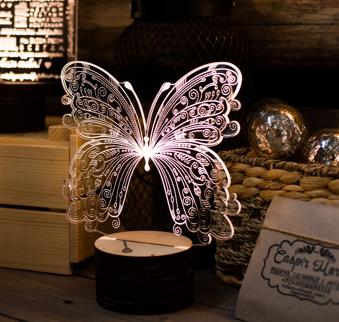 3D Butterfly Illusion Lamp – Beautiful Night Lamp, Decorative Piece, and Unique Gift