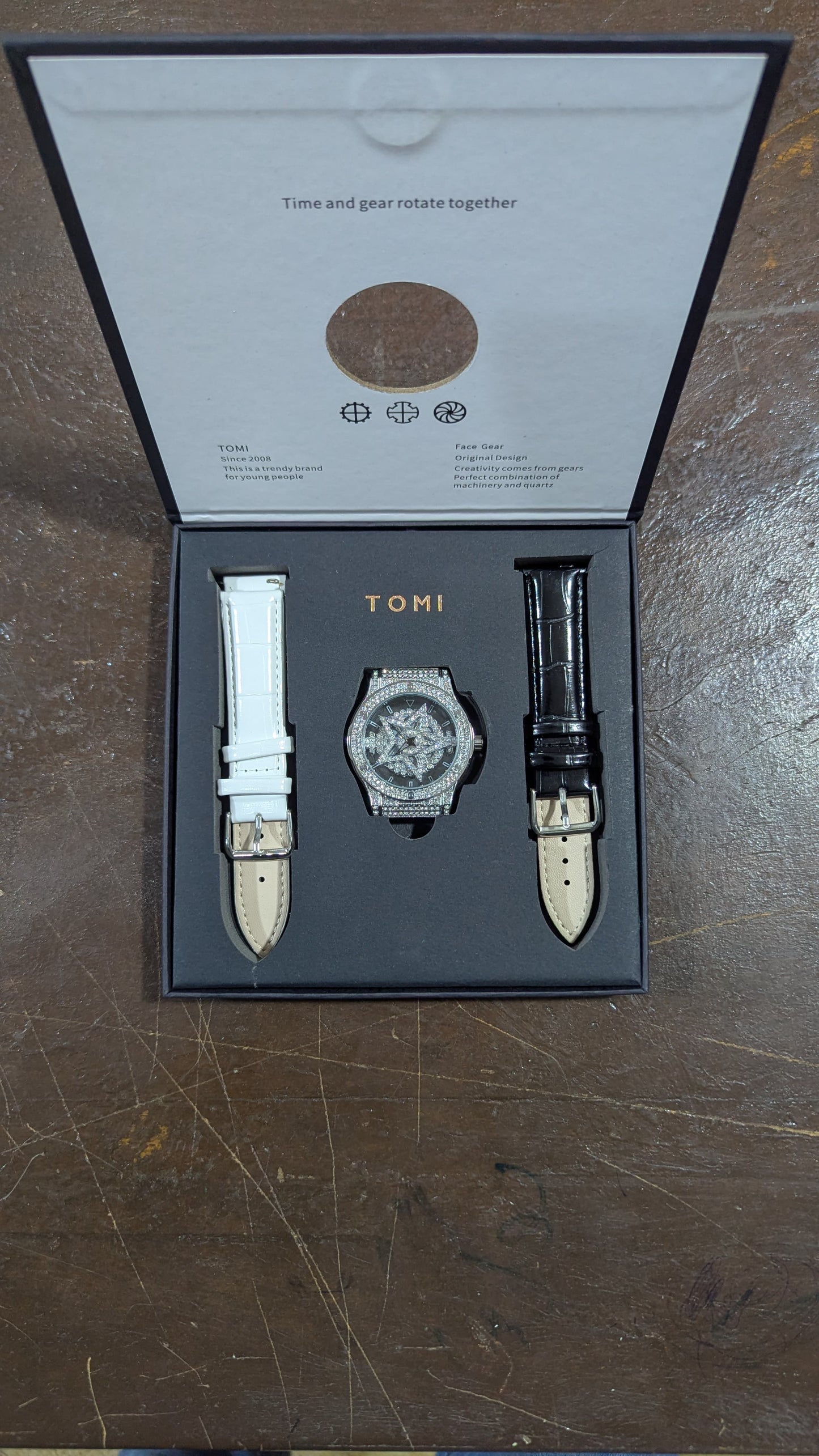 TOMI Face Gear Dual Strap Luxury Watch