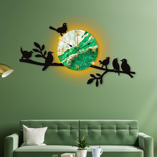 Sparrow Design dial Wooden Wall Clock for Home and Offices decore