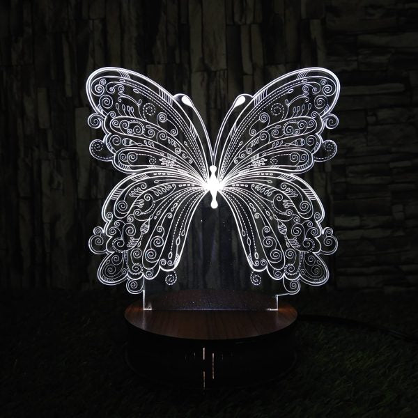 3D Butterfly Illusion Lamp – Beautiful Night Lamp, Decorative Piece, and Unique Gift